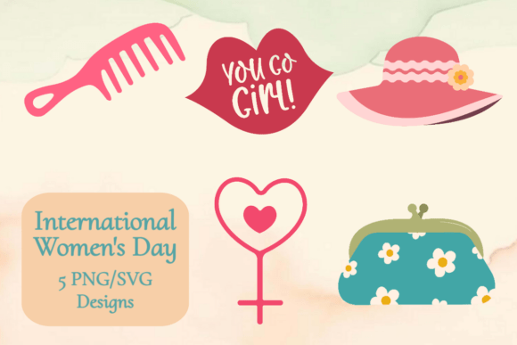 Chic Strong Women's Day Clipart for Graphics and Crafts