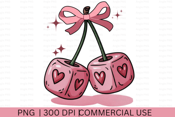 Coquette Bow Retro Cherries PNG, Lucky Review