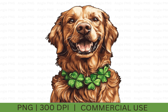 Golden Retriever St Patrick s Day Graphics for Crafts
