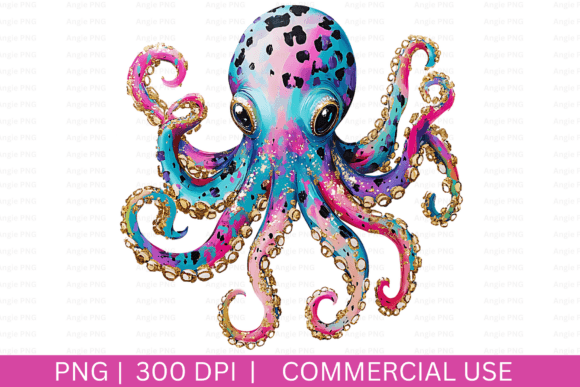 Octopus, Nautical PNG: A Graphic Design Asset for Crafts & Branding