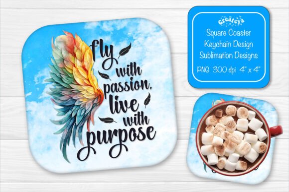 Square Coaster Png Sublimation Coaster for Graphics and Crafts