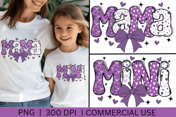 Valentine Mama and Mini, Valentine s Day Graphics for Crafts